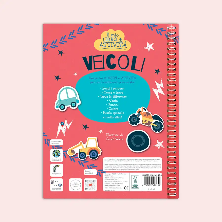 Il Mio Libro di Attività - Veicoli | Gaby Books
